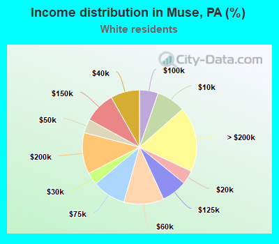 Income distribution in Muse, PA (%)