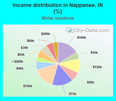 Income distribution in Nappanee, IN (%)