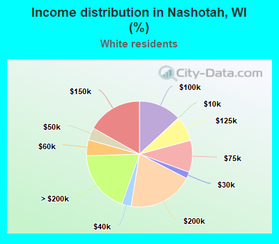 Income distribution in Nashotah, WI (%)