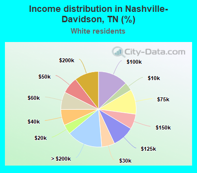 Income distribution in Nashville-Davidson, TN (%)