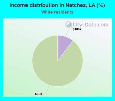 Income distribution in Natchez, LA (%)
