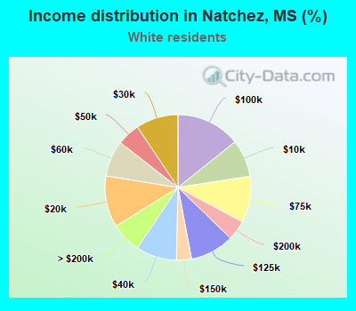 Income distribution in Natchez, MS (%)