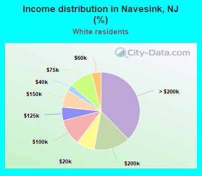 Income distribution in Navesink, NJ (%)