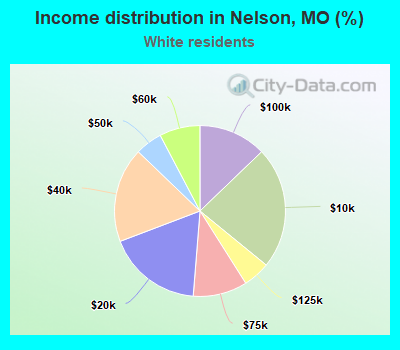 Income distribution in Nelson, MO (%)