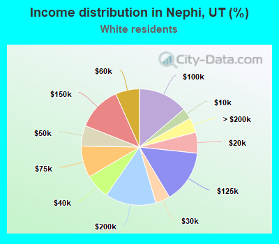 Income distribution in Nephi, UT (%)