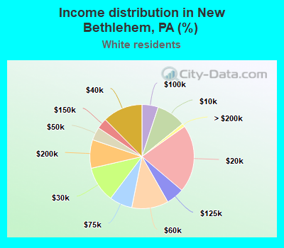 Income distribution in New Bethlehem, PA (%)