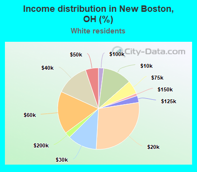 Income distribution in New Boston, OH (%)