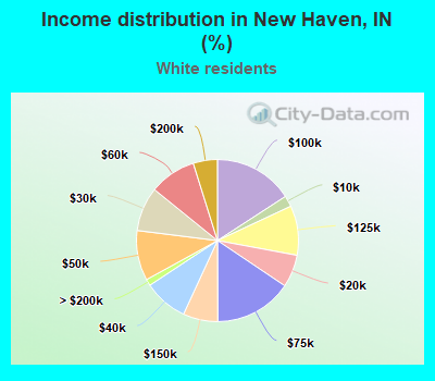 Income distribution in New Haven, IN (%)