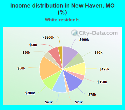 Income distribution in New Haven, MO (%)