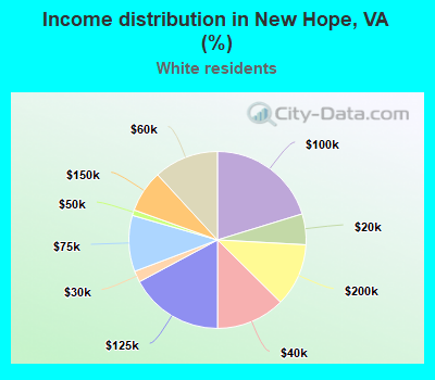 Income distribution in New Hope, VA (%)