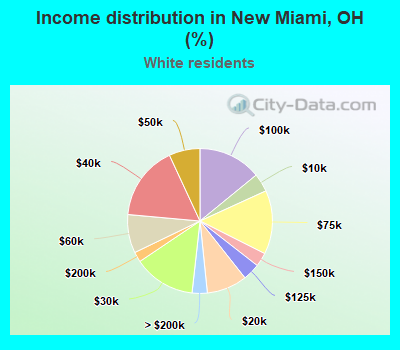 Income distribution in New Miami, OH (%)