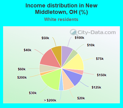 Income distribution in New Middletown, OH (%)