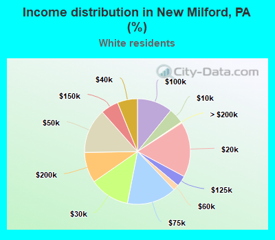 Income distribution in New Milford, PA (%)
