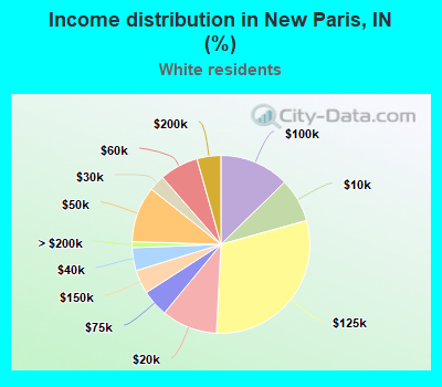 Income distribution in New Paris, IN (%)