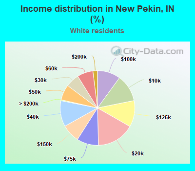 Income distribution in New Pekin, IN (%)