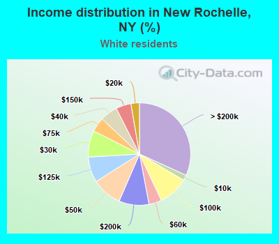 Income distribution in New Rochelle, NY (%)