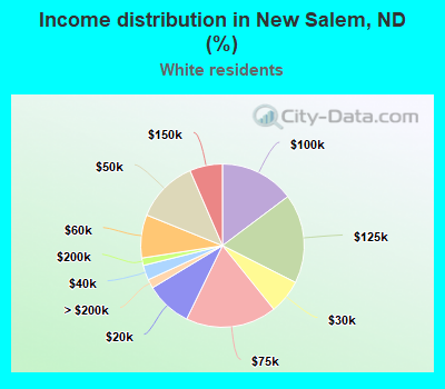 Income distribution in New Salem, ND (%)