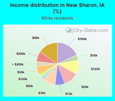 Income distribution in New Sharon, IA (%)