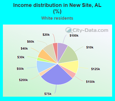 Income distribution in New Site, AL (%)