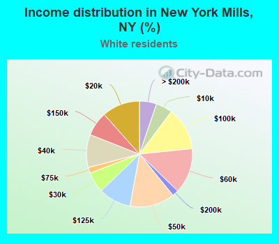 Income distribution in New York Mills, NY (%)