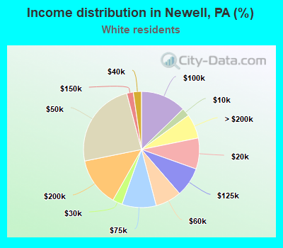 Income distribution in Newell, PA (%)