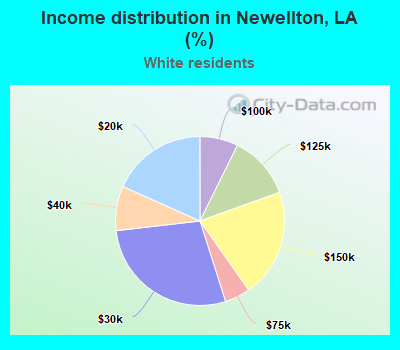 Income distribution in Newellton, LA (%)