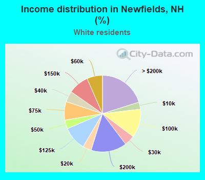 Income distribution in Newfields, NH (%)