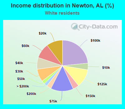 Income distribution in Newton, AL (%)