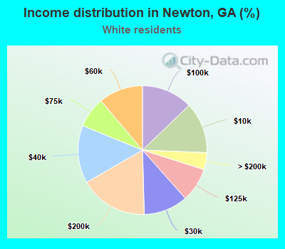 Income distribution in Newton, GA (%)
