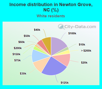 Income distribution in Newton Grove, NC (%)