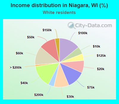Income distribution in Niagara, WI (%)
