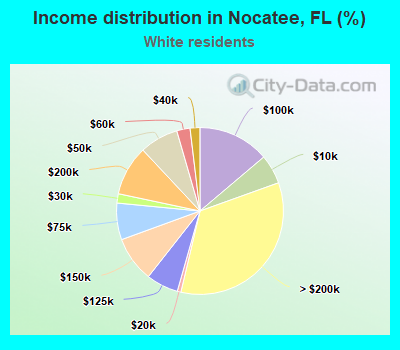 Income distribution in Nocatee, FL (%)