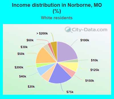 Income distribution in Norborne, MO (%)