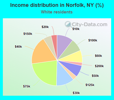Income distribution in Norfolk, NY (%)