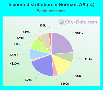 Income distribution in Norman, AR (%)