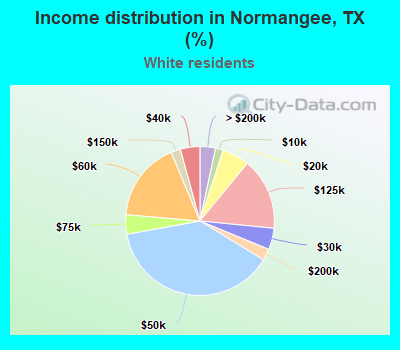 Income distribution in Normangee, TX (%)