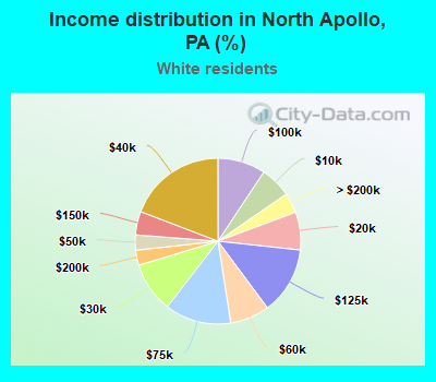 Income distribution in North Apollo, PA (%)