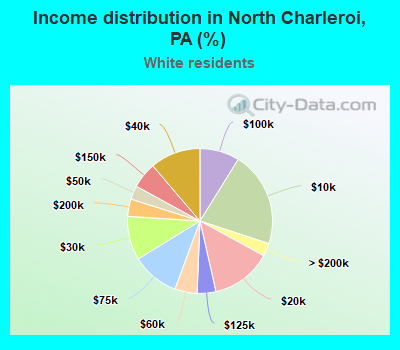 Income distribution in North Charleroi, PA (%)