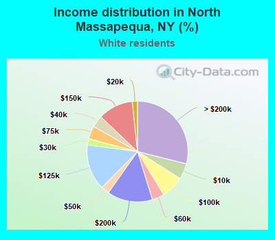 Income distribution in North Massapequa, NY (%)