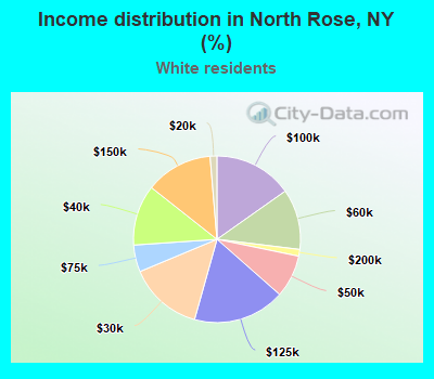 Income distribution in North Rose, NY (%)