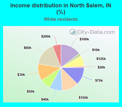 Income distribution in North Salem, IN (%)
