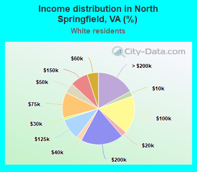 Income distribution in North Springfield, VA (%)