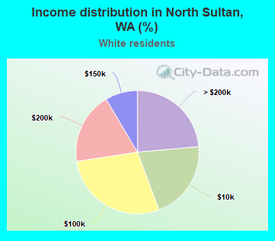 Income distribution in North Sultan, WA (%)