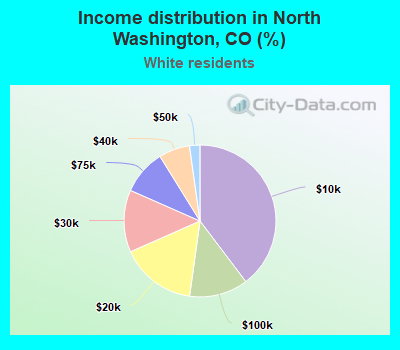 Income distribution in North Washington, CO (%)