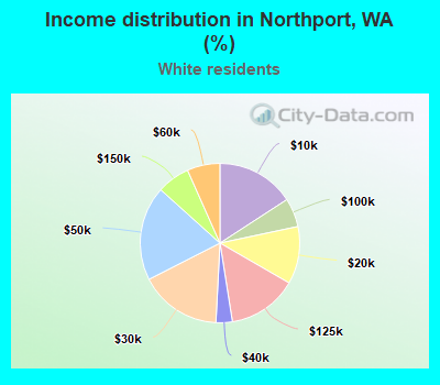 Income distribution in Northport, WA (%)