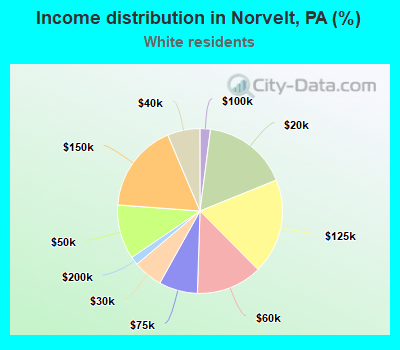 Income distribution in Norvelt, PA (%)