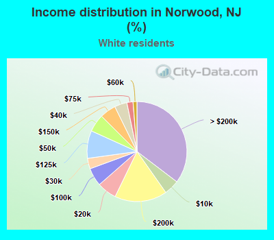 Income distribution in Norwood, NJ (%)