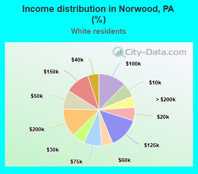 Income distribution in Norwood, PA (%)