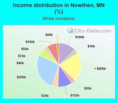 Income distribution in Nowthen, MN (%)