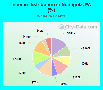 Income distribution in Nuangola, PA (%)